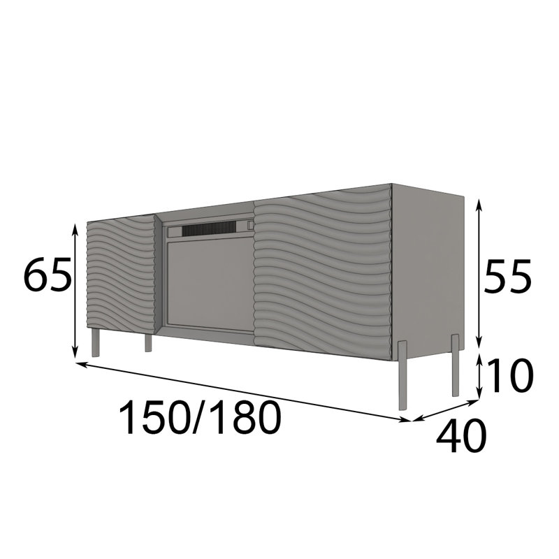 Canora Grey Anaica TV Stand for TVs up to 58" with Fireplace Included